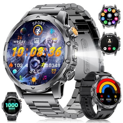 Smartwatch Herren Männer mit Telefonfunktion Armbanduhr Watch für Android iOS