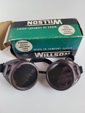 Vintage Willson Tinted Welding Steampunk Cup Safety Goggles WAW10 WW5 w Box Used