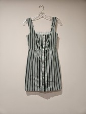 Urban Outfitters Women's Striped Mini Dress, Size 0, Green, Black And White