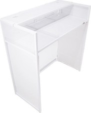 VISTA DJ Booth Facade Table Station with White / Black Scrim kit and Padded T...