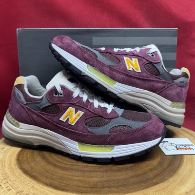 New Balance 992 Made In USA Burgundy Gold Size 8.5 M992CA Suede | eBay