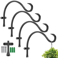 GameXcel Hanging Plant Bracket, 4PCS 12in Large Plant Hangers Outdoor Indoor ...