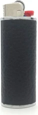 Metal Black Leather Lighter Case Cover Holder for BIC Full Size 