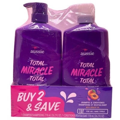 Aussie Total Miracle Shampoo & Conditioner 52.4oz Bundle Set