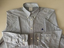 BROOKS BROTHERS Blue Non-Iron Stretch Cotton Blend XL