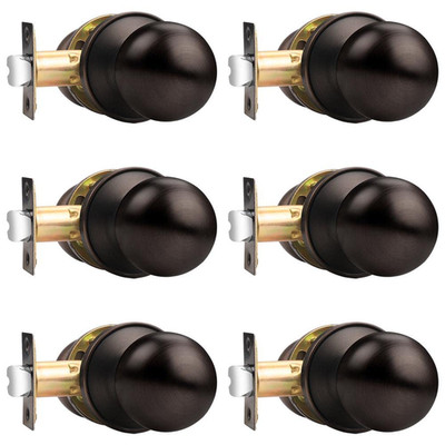 Probrico 6 Pack -Passage Hall/Closet Door Knob Handles Interior Keyless