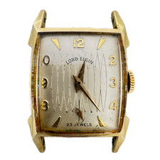 Vintage 22.5mm Lord Elgin 7600 23j Men's Mechanical Wristwatch 718 USA 14k GF