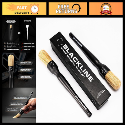 Luxury Boar Hair Detailing Brushes Set - Premium Auto Care for Interior & Exteri