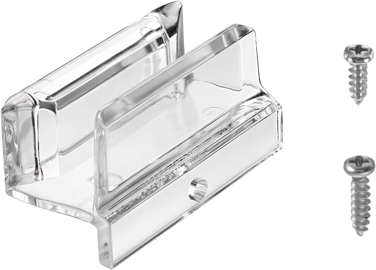Sliding Shower Door Bottom Guide with 3/8 in Channels for Glass Screw Mount