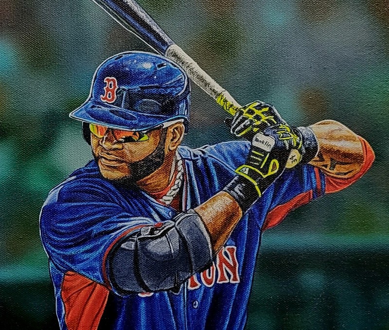 David Ortiz Boston Red Sox Legend Big Papi Baseball Painting MLB Art 8x10 Canvas