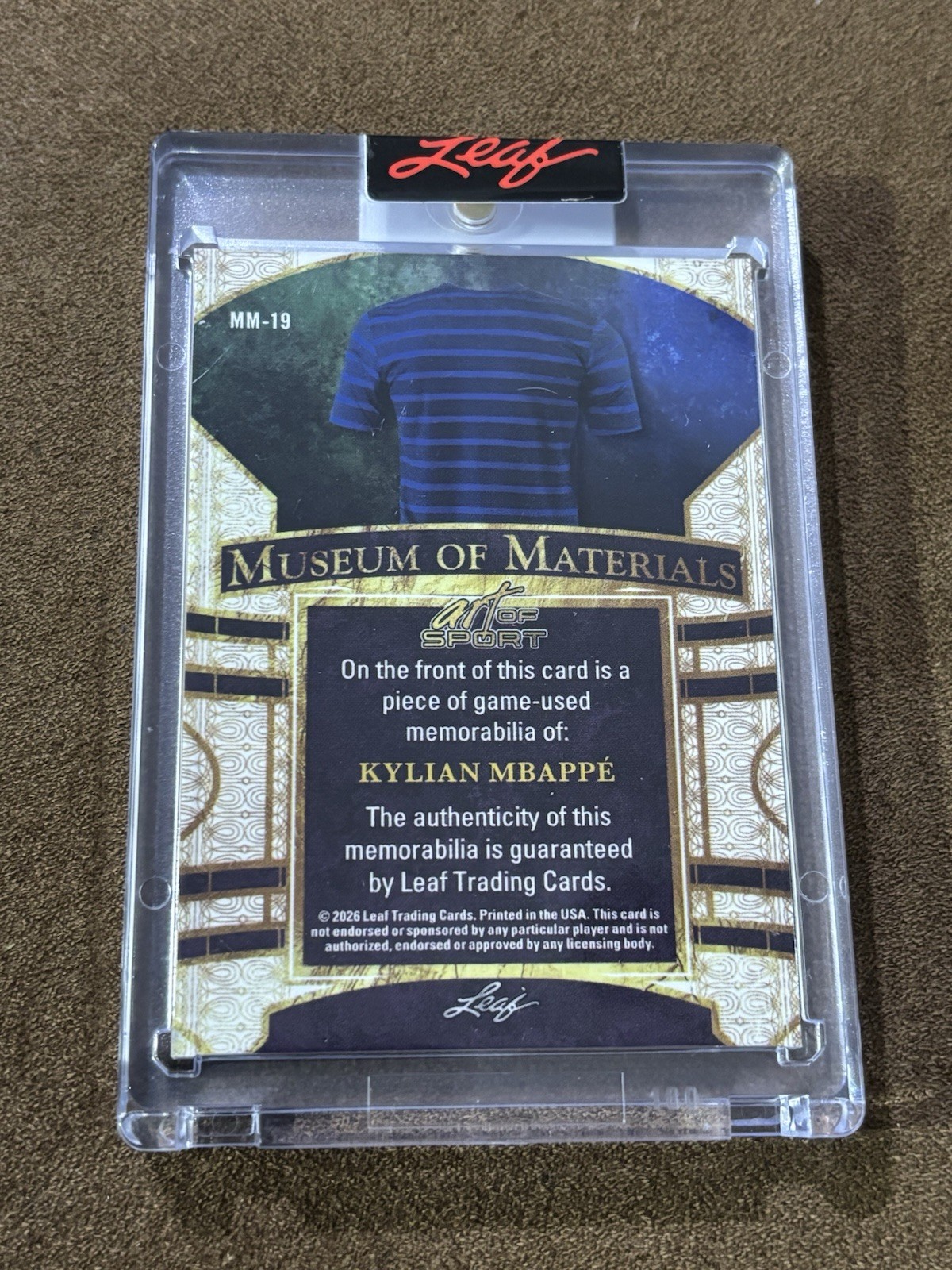 KYLIAN MBAPPE 2026 LEAF ART OF SPORT GAME USED JUMBO PATCH 3/3 HOLO RED view 2