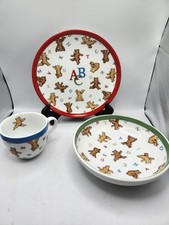 Vtg Tiffany Co. "Alphabet Bears" 3 Piece Child Lunch/Dinner Set