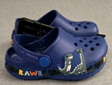 Kids Dinosaur Clogs Toddler Boys Sz 9 Kidgets Slip On Blue Sandals Swim Beach