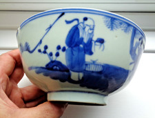 FINE CHINESE 19TH CENTURY QING KANGXI REVIVAL FIGURAL BOWL