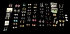 60 Pairs Vintage Costume Jewelry Earrings Lot Mixed Stud Dangle Hoop Rhinestone