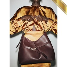 H&M Coated Slouchy Shoulder Bag Hobo Bag Burg...