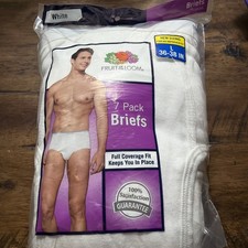 2013 New In Package Fruit Of The Loom Briefs 7 Pack White L 36-38