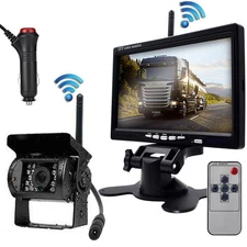 Digital Wireless Rear View Backup Camera 7" Monitor Kit for Trailer Trucks RVs