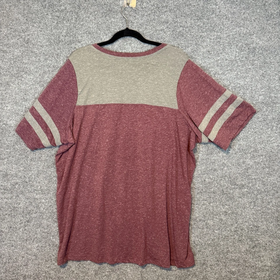 Camisa Torrid Mujer 4X Rosa Gris Mezcla de Lino Cuello Redondo Camiseta Talla Grande Elastizada Foto 2 de 4