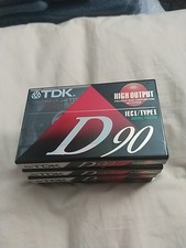 TDK D90 IECI/Type I Cassette Tape High Output Normal Position 90 Min 4 pack New