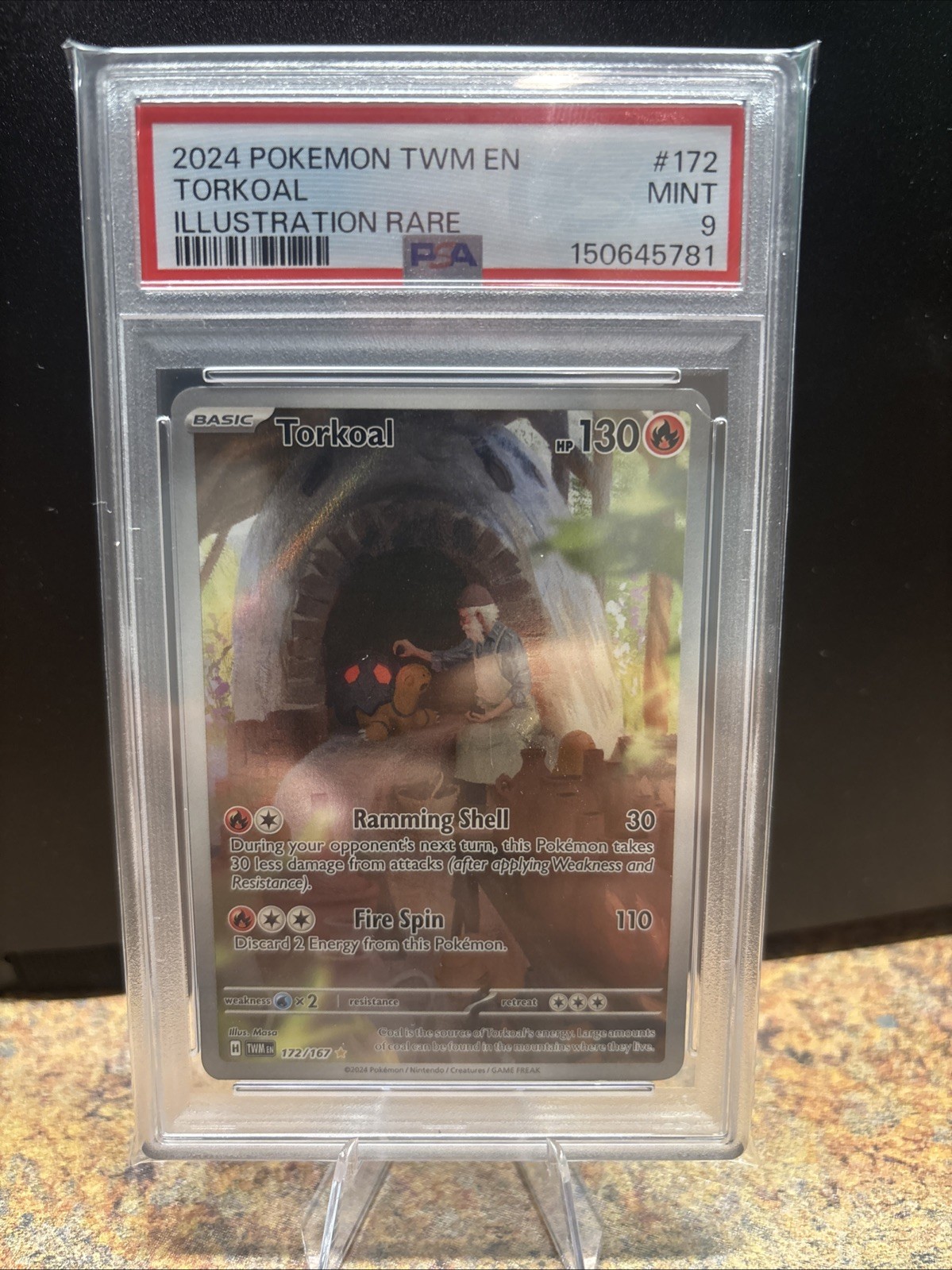 PSA 9 MINT Pokemon Twilight Masquerade Torkoal Illustration Rare #172/167