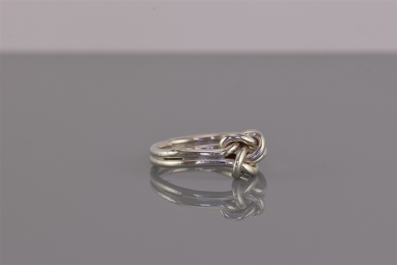 Sterling Silver Knotted Double Solid Band Ring 92… - image 2