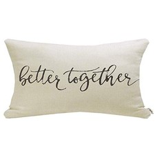 Farmhouse Pillow Covers with Quote 12" x 20" Farmhouse Rustic Better Together