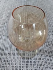 Amber Glass Brandy Snifter Iridescent Tealight Candle Holder 15cm Beautiful -272