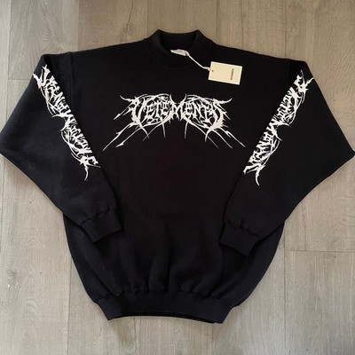 VETEMENTS Metal Logo Merino Wool Oversized Crewneck Jumper 100% Authentic NEW
