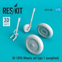 Bf-109G Wheels Set Type 1 (Weighted) / 1:72