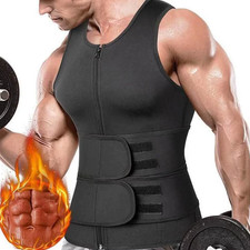 Neoprene Sauna Vest for Men with Waist Trainer Slimming Workout Tank Top Sweat S
