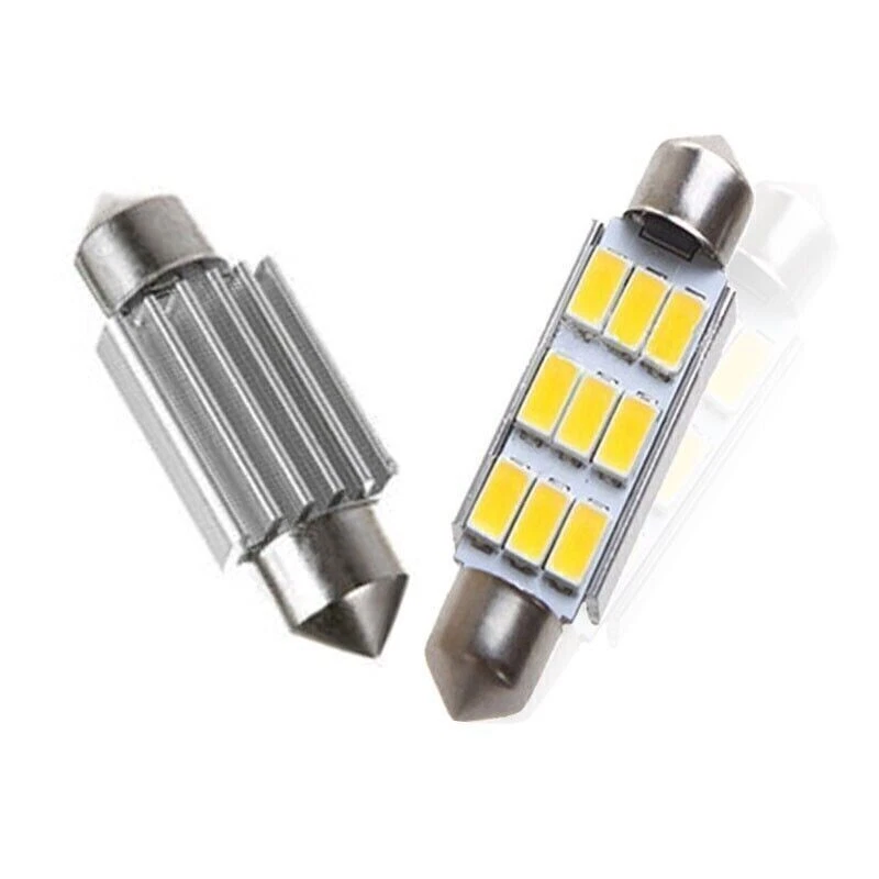 4X Weiß 9 LED 41mm Soffitte 5630 SMD Soffitte Innra Lampe DC 12V 3W - Bild 3 von 4