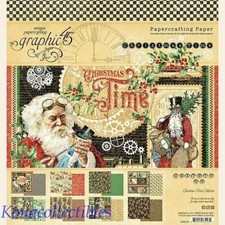 GRAPHIC 45 Christmas Time 8 x 8 Paper Pad New Santa, Steampunk