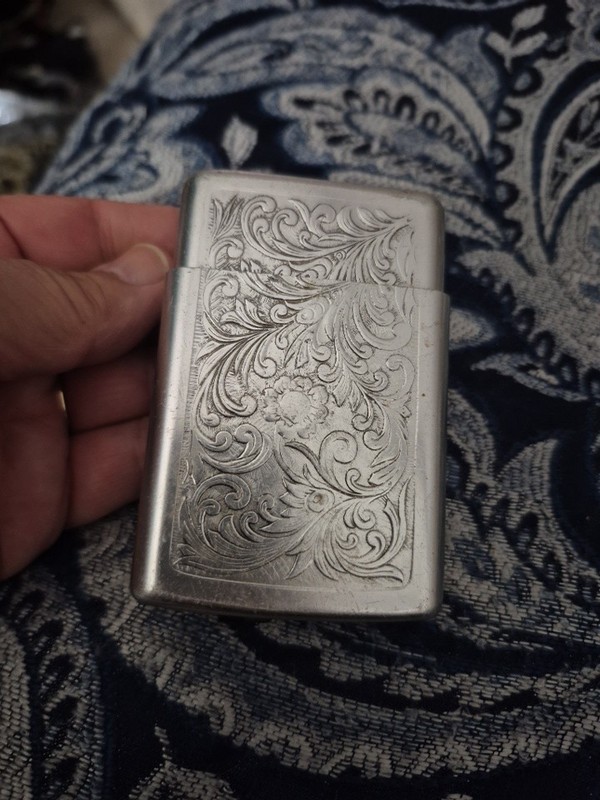 Vintage CIGARETTE CASE PARK INDUSTRIES MURFREESBORO TENN. U.S.A. FLORAL ALUMINUM