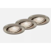 3X Einbauleuchte Briloner Slide Led 3Er Set Schwenkbar GU10 Nickelmatt Warmweiß