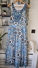 Debenhams Collection Blue Embellished Maxi Dress UK16 Boho Beaded