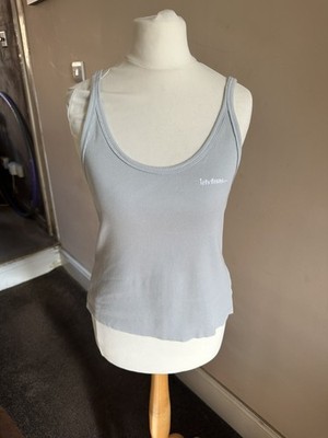 Iets Frans Urban Outfitters Light Blu Ribbed Sleeveless vest Top Size XL