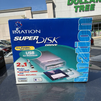 Imation SuperDisk 120MB USB-Powered External Drive for Macintosh Blue/White