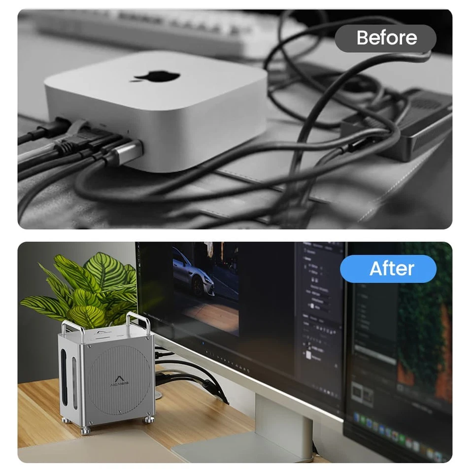 ACASIS 40Gbps M4 Mac mini Dock & Dual-Bay NVMe SSD Enclosure 8-in-1 Workstation - Image 3 of 4
