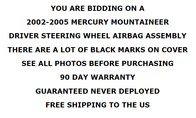 Bolsa de aire para volante izquierdo Mercury Mountaineer 2002-2005 gris OEM Foto 2 de 4