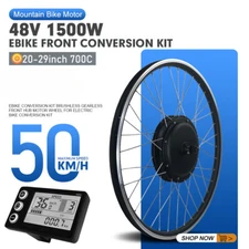 Electric Bike Conversion Kit 48V 1500W Brushless Gearless Front Wheel Hub Motor