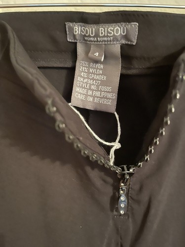 bisou bisou size 4 blk michele bohbot pants - 第 5/6 張圖片