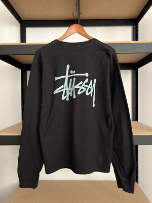 Vintage 2000s Stussy Black Long Sleeve T-shirt Sz L | eBay