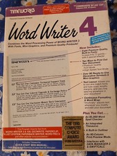 Timeworks Word Writer 4 C64/128 Commodore 64 Software
