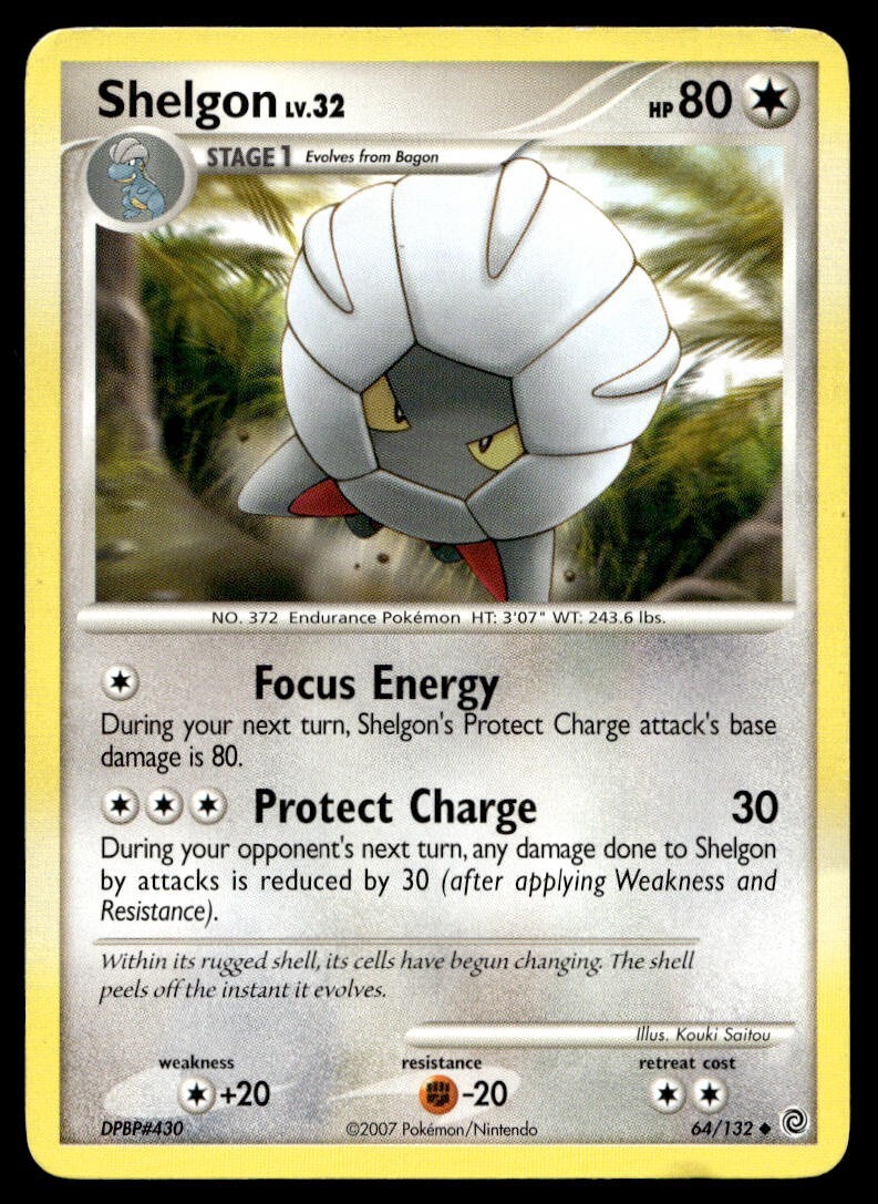 Shelgon 64/132 Pokemon Card Secret Wonders Uncommon 80 HP Lightly Played BX