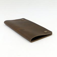 Leatherboss Genuine Leather Men Long Wallet Pockets ID Card Clutch Bifold Purse