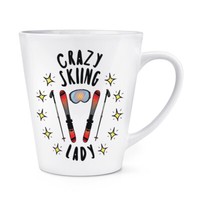 VerrüCkte Schifahren Damen Stars 341Ml Latte Becher Tasse Lustiger Witz Sport