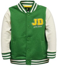 NEW John Deere Toddler Green Cream Snap Front Knit Letter Jacket 2T 3T 4T