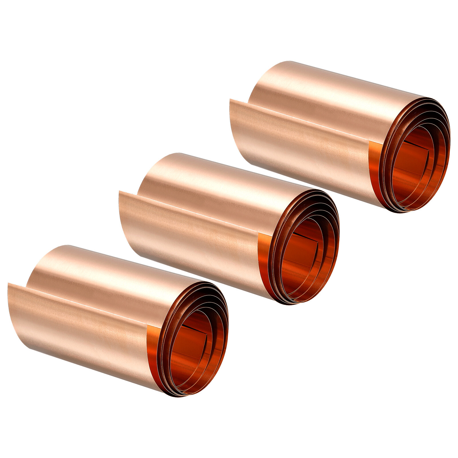 Copper Thin Foil Roll Sheet, 3Pcs 0.1x60x1000mm Pure Copper Foil Sheet