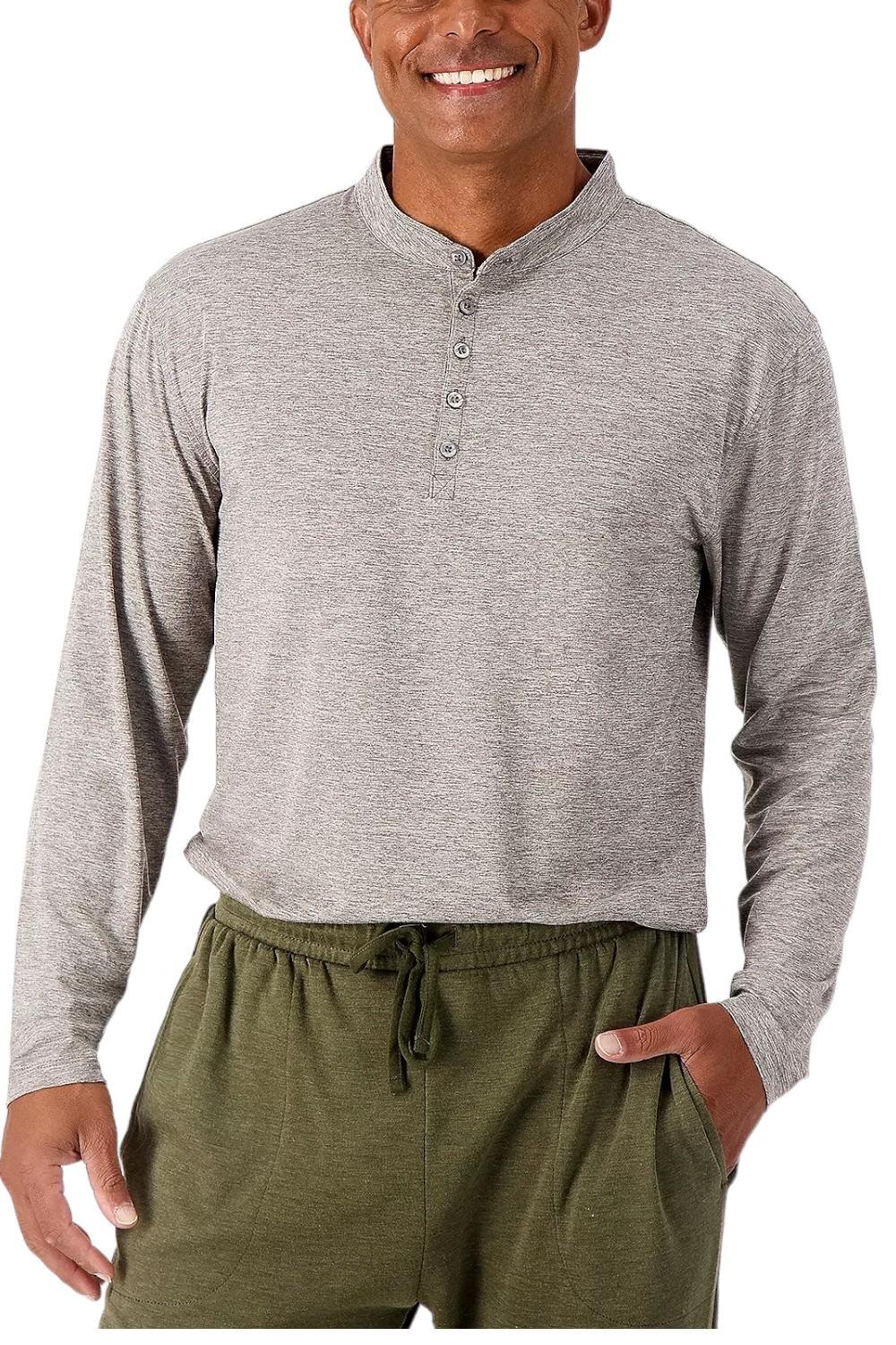 zuda Mens x Kevin Kreider Z-Крутая футболка с длинным рукавом Henley Heather Grey 2090₽